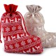 Mikuláscsizma / karácsonyi zokni 20x27 cm juta imitáció1 - 1db.