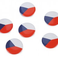 Lapocska - zászló Cseh köztársaság Ø3,5 cm 6db.