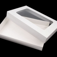 Papír doboz átlátszó fedővel4 - 4db.