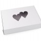 Ablakos ajándékdoboz süteményes doboz - szív1 - 1db.
