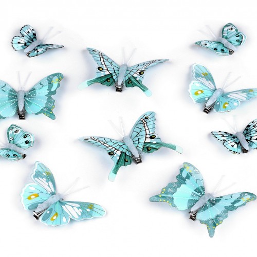 3D dekoráció pillangó csipesszel 10db.
