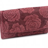 Női bőr pénztárca rózsa ornamentum 9,5x18 cm 1db.