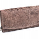 Női bőr pénztárca rózsa ornamentum 9,5x18 cm 1db.