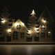 Téli LED világító fa házikó dekor 1db.