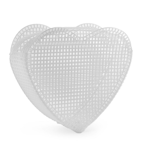 Műanyag hímző kanava / kézitáska szív Plastic1 - 1szett