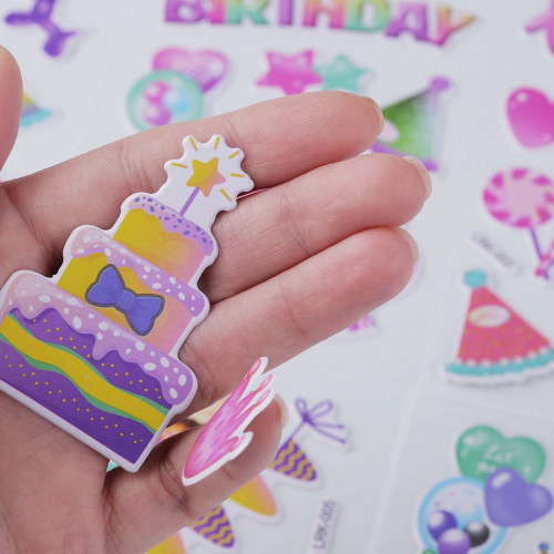 Műanyag öntapadós dekor - szülinapi Happy Birthday 1card